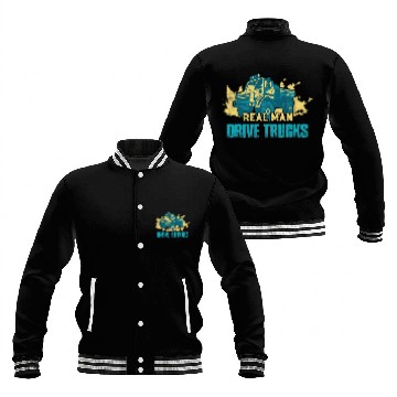 Discover Real Men Drive Trucks Trucker Truck Driver Baseball Jackets