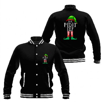 Discover The Pilot Elf Matching Profession Christmas Funny Baseball Tees Baseball Jackets