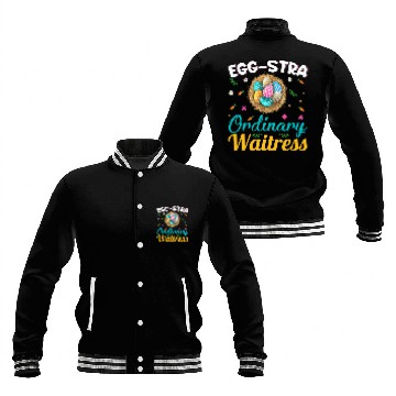 Discover Eggcellent Eggs Hunter Easter Waitress Bunny Womens Mens Baseball Jackets