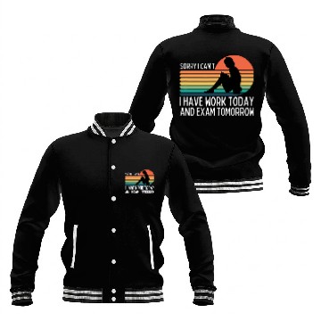 Discover Funny Working Student College Exam Baseball Tees Baseball Jackets
