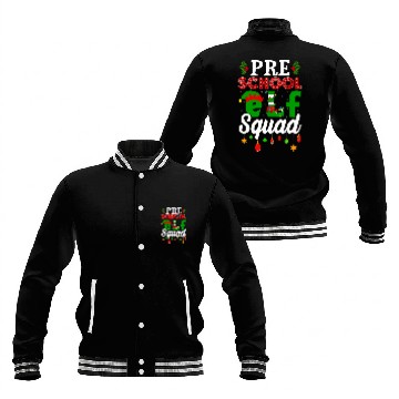 Discover Funny xmass Lighting Christmas Pre School Elf Squad Baseball Tees Baseball Jackets