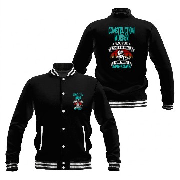 Discover Construction Worker Saurus Like Normal T Rexs Dinosaur Baseball Jackets