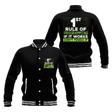 Discover Rule Of Computer Programmer Programming Expert Graphic Baseball Tees Baseball Jackets