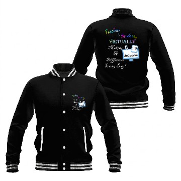 Discover Teaching Inspirational Virtual School Quote Teachers Baseball Jackets
