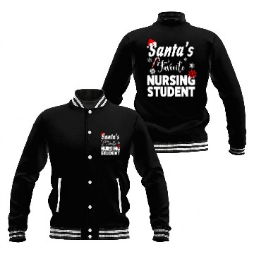 Discover Santas Favorite Nursing Student Christmas Baseball Tees Baseball Jackets