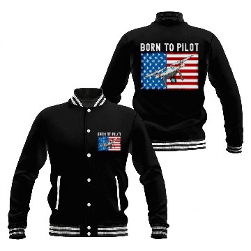 Discover Born To Pilot Drone American Flag Baseball Jackets