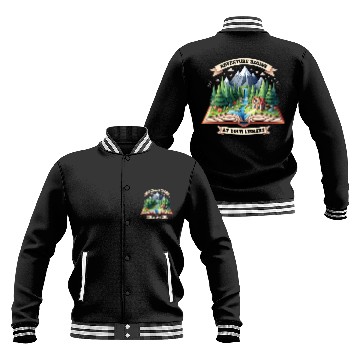 Discover Adventure Begins At Your Library Book Lover Camping Lovers Zip Baseball Jackets