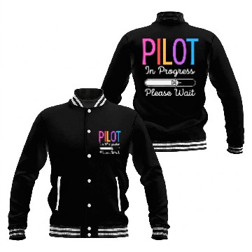 Discover Pilot In Progress Please Wait Flight Future Pilot Funny Baseball Tees Baseball Jackets