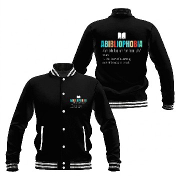 Discover Abibliophobia Definition Reading Bookworm Reader vintages Baseball Tees Baseball Jackets