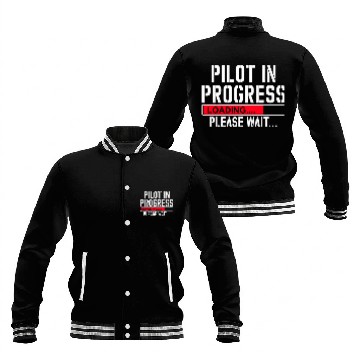 Discover Pilot In Progress Funny Flight School Student Lovers Zip Baseball Jackets