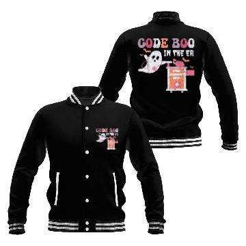 Discover ghosts Code Boo In The ER Respiratory Therapist Halloween Baseball Jackets