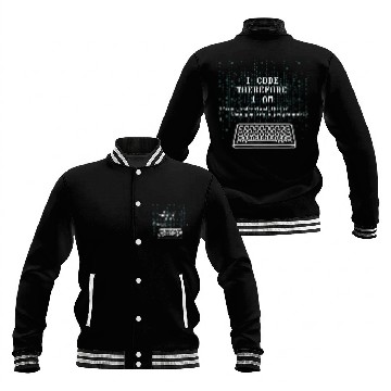 Discover I Code Therefore I Am Programmer Tech Expert Coder Joke Baseball Jackets