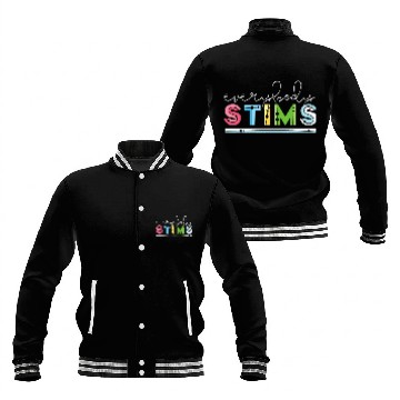 Discover Everybody Stims Autism Awareness Special Education Teacher Baseball Tees Baseball Jackets
