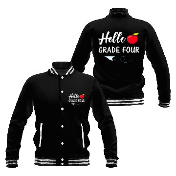Discover Hello Grade Four Back To School Teacher Student Baseball Jackets