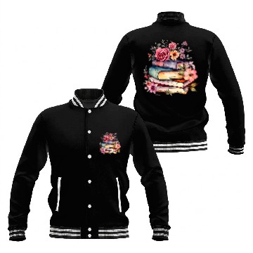 Discover Books Flowers Love Spring Pastel Reading Baseball Jackets