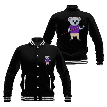 Discover Koala Billiard Ball Snooker Pool Player Billiard Champ Zip Baseball Jackets