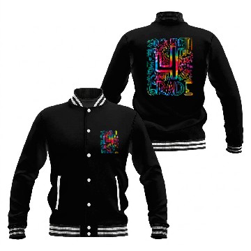 Discover Tie Dye 4th Grade Back To School Teacher Student Typography Baseball Jackets