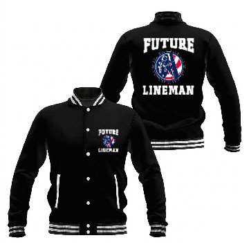 Discover Future Lineman USA Line Worker Gift Baseball Tees Baseball Jackets