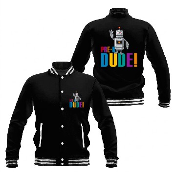 Discover Funny PreK Dude Robot First Day Back To School Student Baseball Jackets