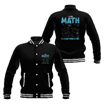 Discover I Love Math It Makes People Cry Funny Math Professor Zip Baseball Jackets