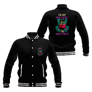 Discover antis Stupid Cat Books Bookworm Book Reading Baseball Tees Baseball Jackets