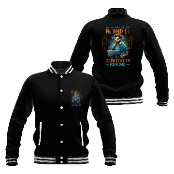 Discover Programming World Of 0s and 1s Software Developer Baseball Jackets