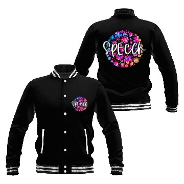 Discover Speech Therapy Speech Language Pathologist Therapist Tie Dye Baseball Jackets