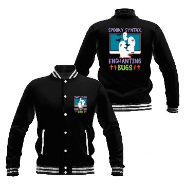Discover Spooky Syntax Enchanting Bugs Spooky Programmer Halloween Baseball Jackets