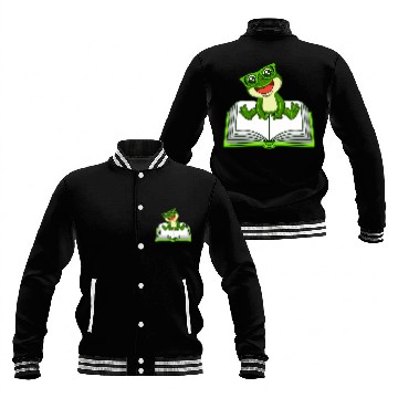 Discover Funny Frog Book Club Reading Literature Baseball Tees Baseball Jackets