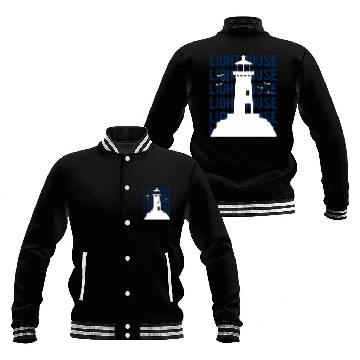 Discover Lighthouse Tower Sea Ocean Beach Lightkeeper Mariner Captain Baseball Tees Baseball Jackets