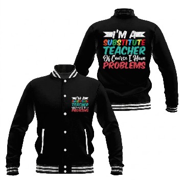 Discover Substitute Teacher 3 Baseball Jackets