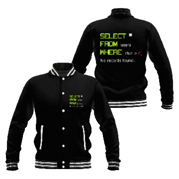Discover Query SQL Database Programmer medicals Coder Healthcare Baseball Jackets