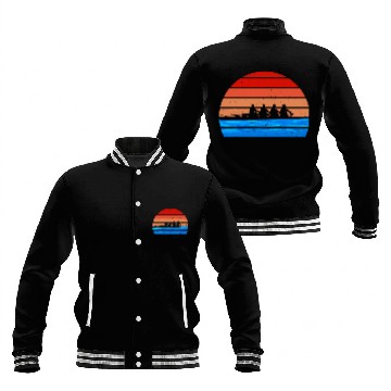 Discover Crew Boat Rowing Boat Sculling Lovers Rower Row Team 4 Baseball Tees Baseball Jackets