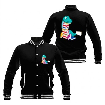 Discover Dinosaur Reading Book Person or Bookish Baseball Jackets