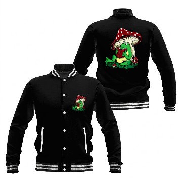 Discover Cottagecore Aesthetic Kawaii Frog Reading A Book Mushroom Baseball Tees Baseball Jackets