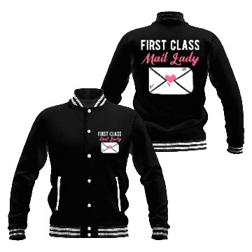 Discover First Class Mail Lady Postal Worker Post Woman Worker Baseball Jackets