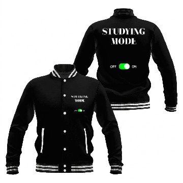 Discover Studying Mode On Funny Gift School College Student Baseball Jackets