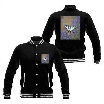Discover Stunning Swallowtail On Lavender Spike Photograph Baseball Jackets
