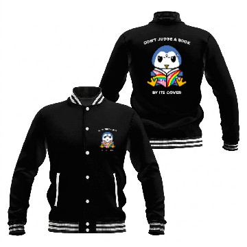 Discover Dont Judge A Book By Its Cover Reading Nerd Penguin Baseball Jackets