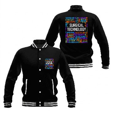 Discover Surgical Technology Words Gift Tech Technologist Surgeon Baseball Jackets