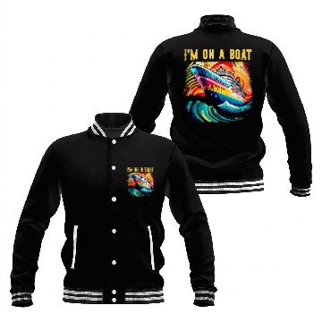 Discover Im On A Boat Cruise Ship Vacation Group Matching Baseball Tees Baseball Jackets