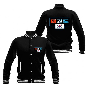Discover Taekwondo Korean text with Korean flag Baseball Jackets