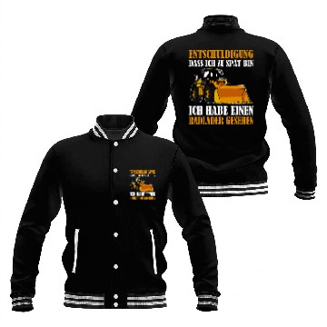 Discover Wheel loader construction site building worker 4 Baseball Tees Baseball Jackets