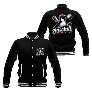 Discover Funny Lets Go Penguin Playing Baseball 2 Baseball Jackets