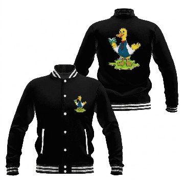 Discover Duck Reading Book Zip Baseball Jackets