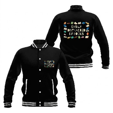 Discover EASILY DISTRACTED BY BOOKS Funny Book Lover Reading Baseball Jackets