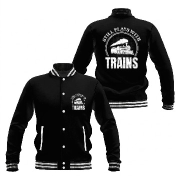 Discover Still Plays With Trains for a Railroad Worker Baseball Jackets