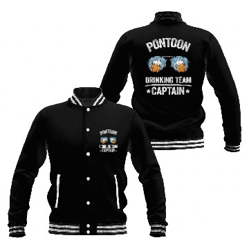 Discover Pontoon Drinking Team Captain Boat Beer Pontoon Captain 7 Baseball Tees Baseball Jackets
