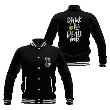 Discover Drink Tea and Read Books Reading Book Reader Bookworm Grunge Baseball Jackets