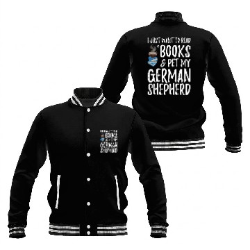 Discover German Shepherd Avid Book Reader Funny Dog Mom 1 Baseball Jackets